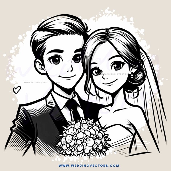 a couple holding flowers and looking at each other
