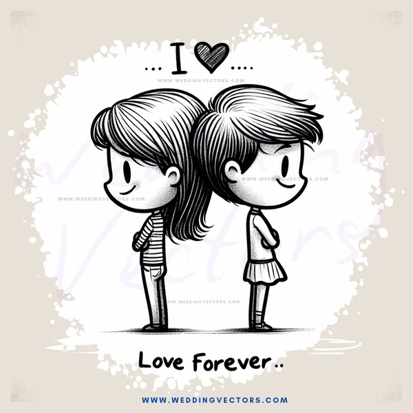 two kids holding hearts love forever