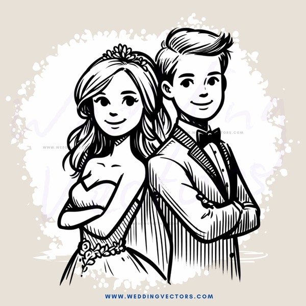 a couple's smile in wedding attire