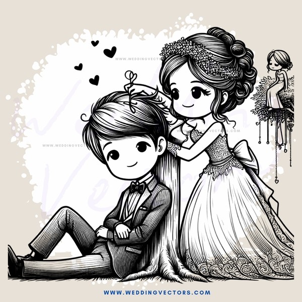 a bride and groom on their wedding day