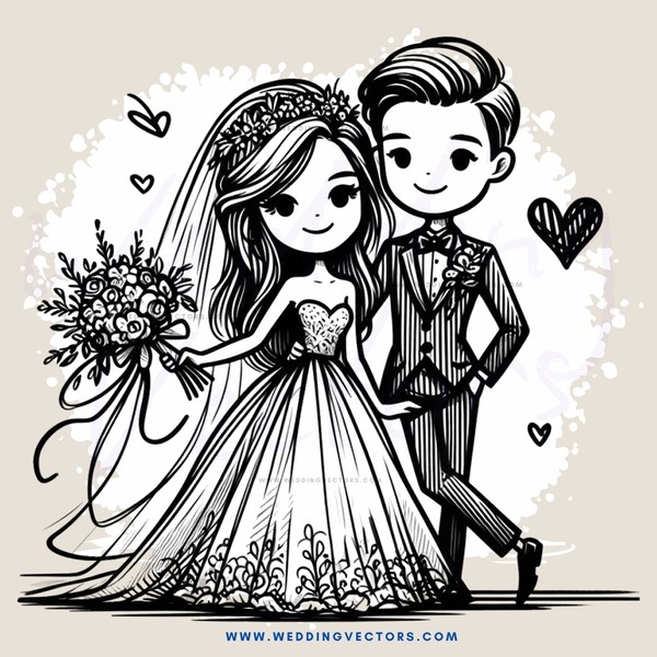 a wedding portrait in black and white