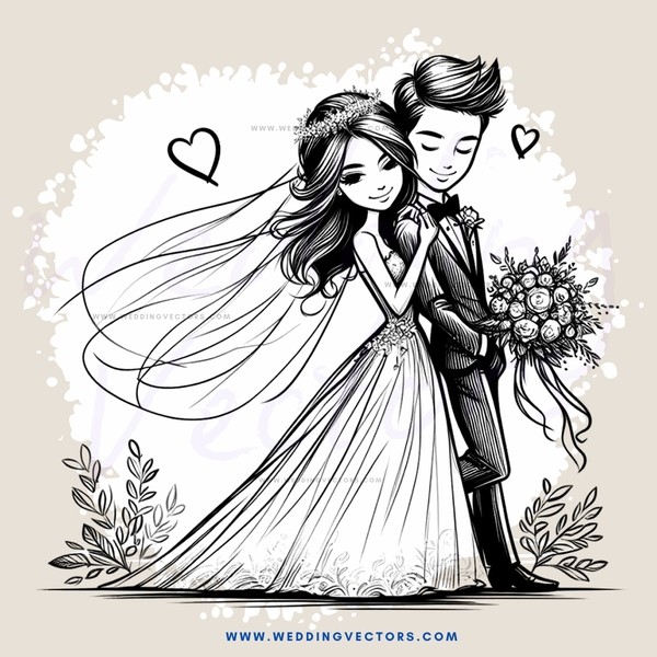 a newlywed couple's first kiss