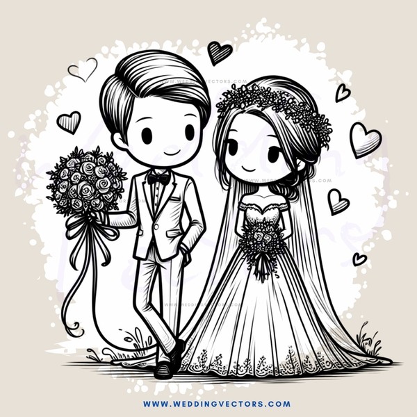 wedding celebration with happily ever after symbols