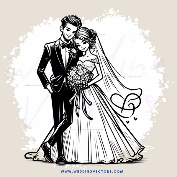 man and woman hugging in black and white illustration