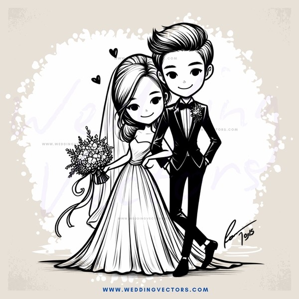 bride and groom picture in black and white