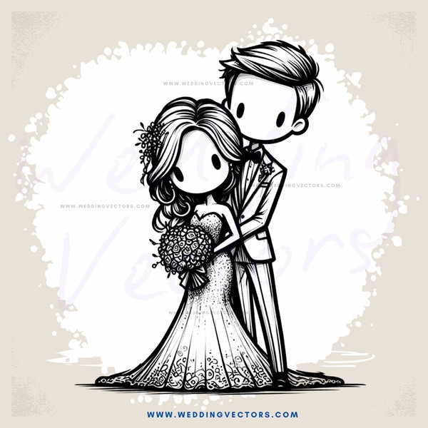 man and woman in wedding gowns