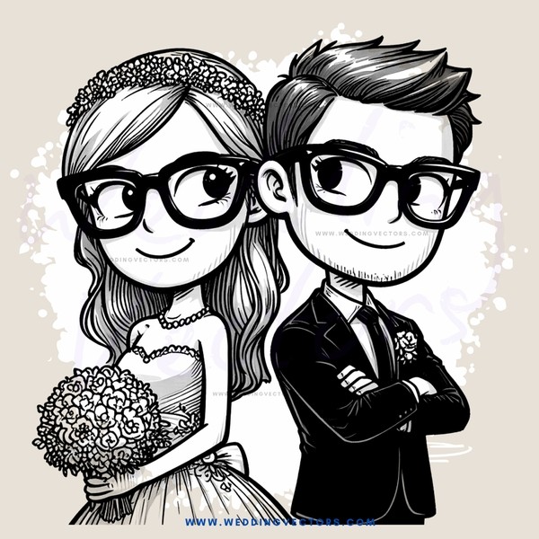 a bride and groom smile behind a bouquet