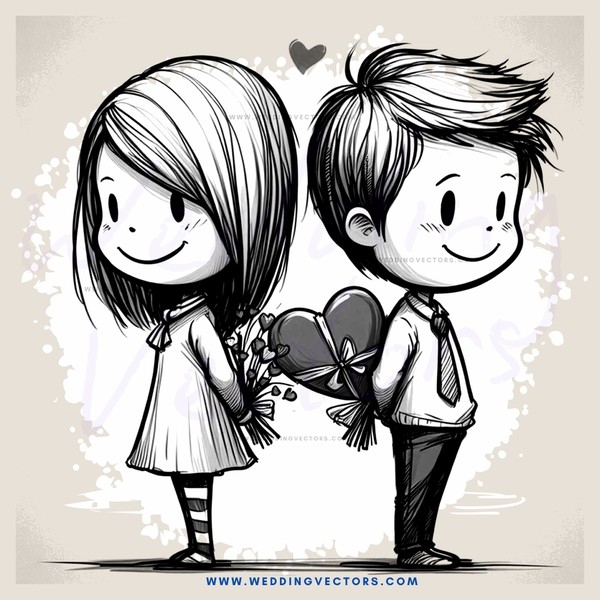 a boy and girl standing together