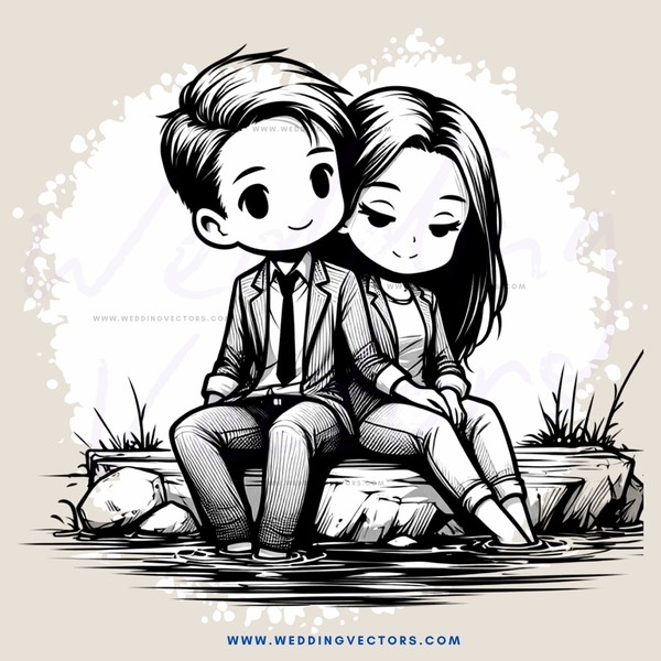 couple sitting on rock wall