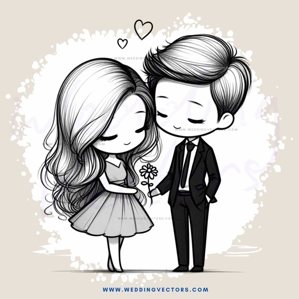 two people standing and holding flowers