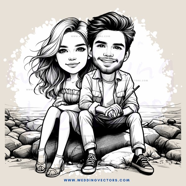 a couple sitting on rocks by the ocean