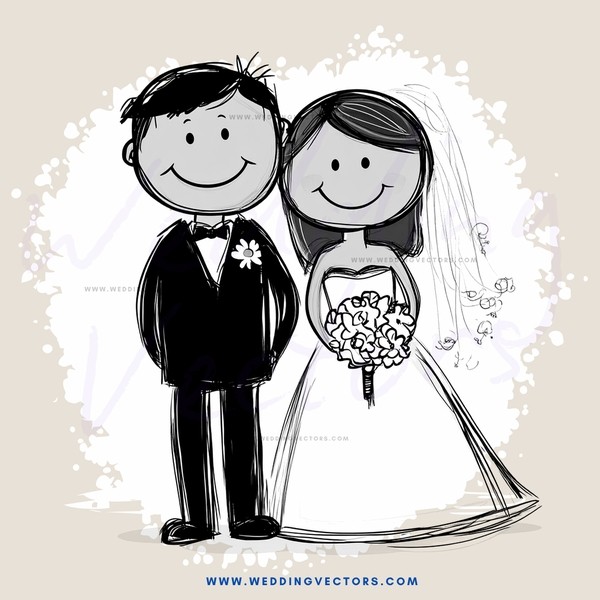happy couple smiling on marriage day