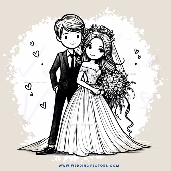 a bride and groom in a wedding posh
