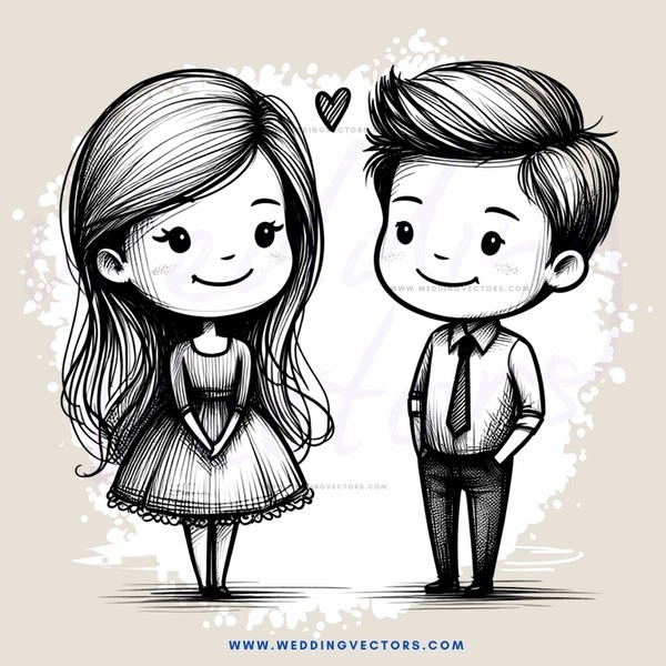 a couple's love is drawn in black and white