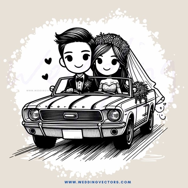 a boy and girl in a vintage car