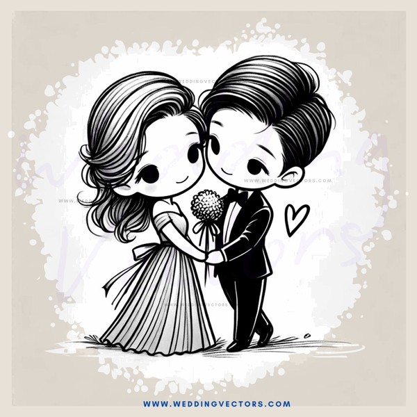 a couple hugging in an illustration