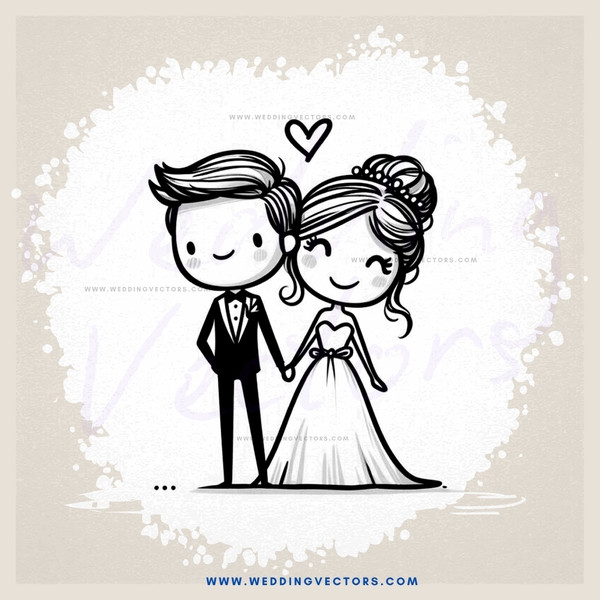 a cartoon of a couple standing together