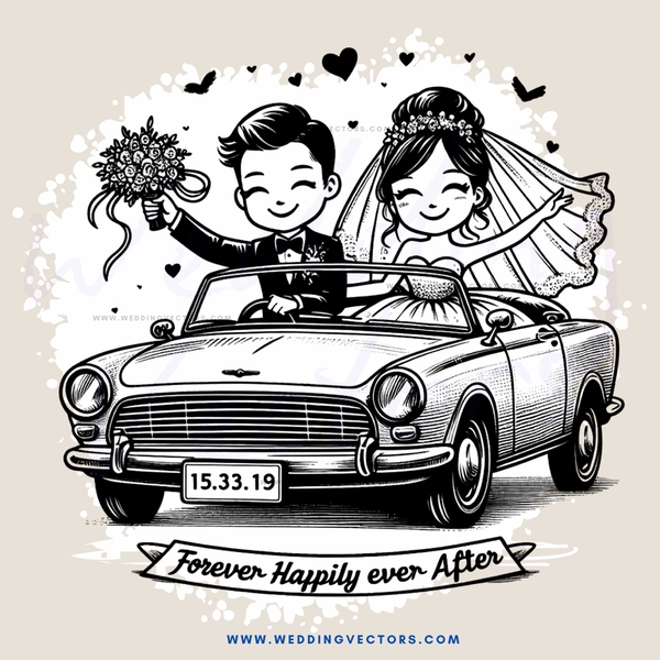 couple's picture taken in car