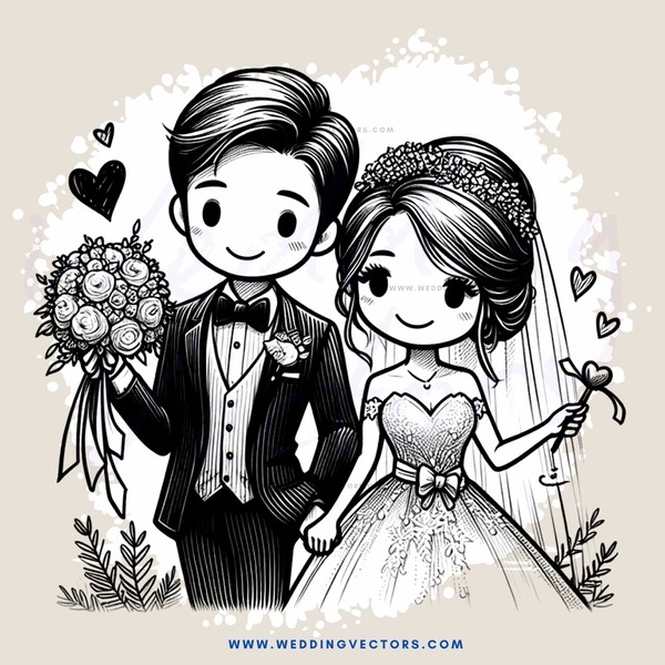 a couple on their wedding day