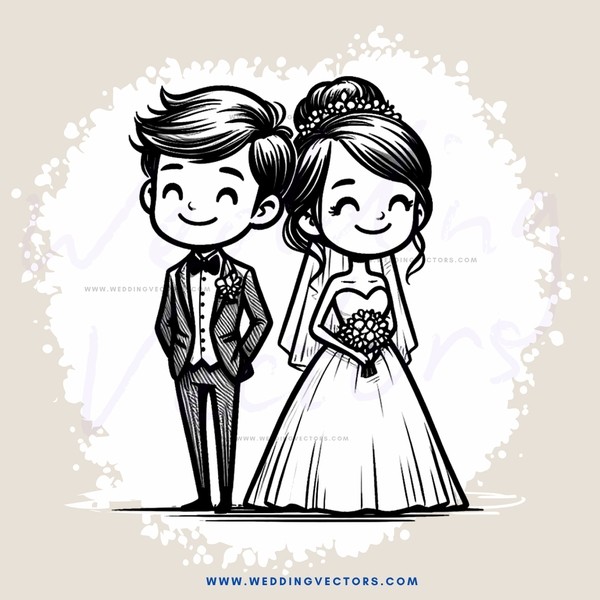 a bride and groom on their wedding day
