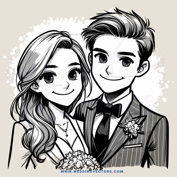 a couple smiling for their wedding picture