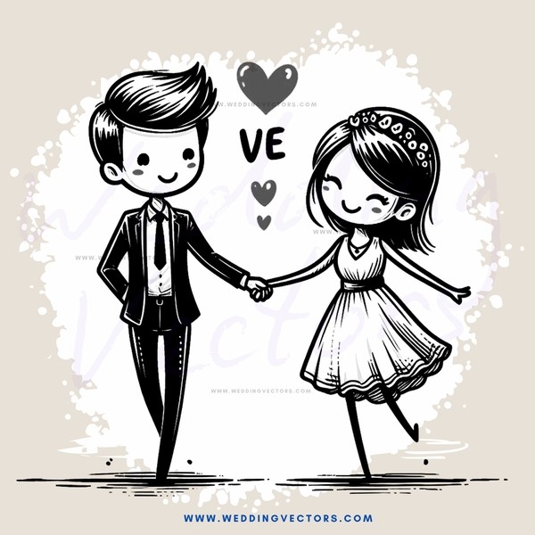 a boy and girl hold hands in love