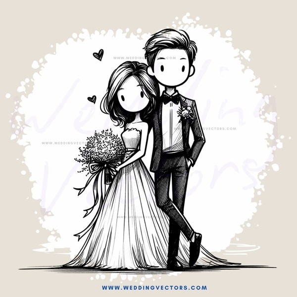 a bride and groom in wedding attire standing hand in hand next to each other with flowers in her hands