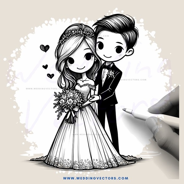 wedding couple drawing kit