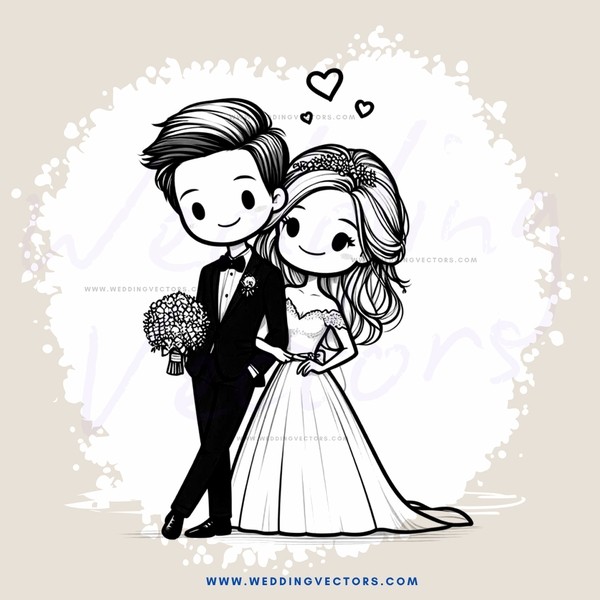 bride and groom holding flowers in their hands