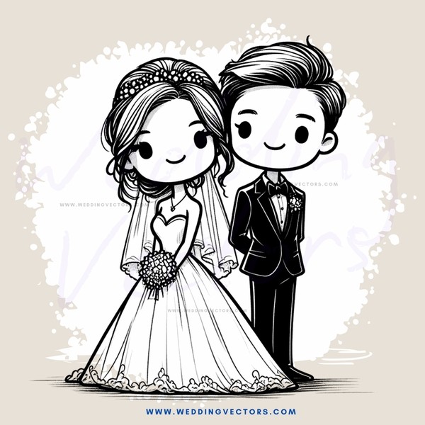 a couple posing for their wedding picture