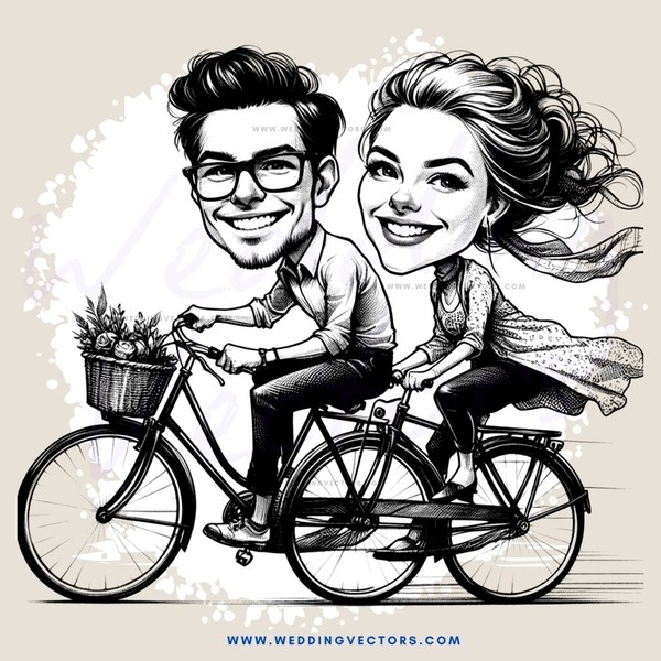 man and woman on bicycle together