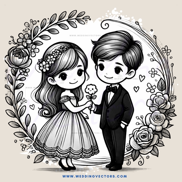 a couple in wedding attire