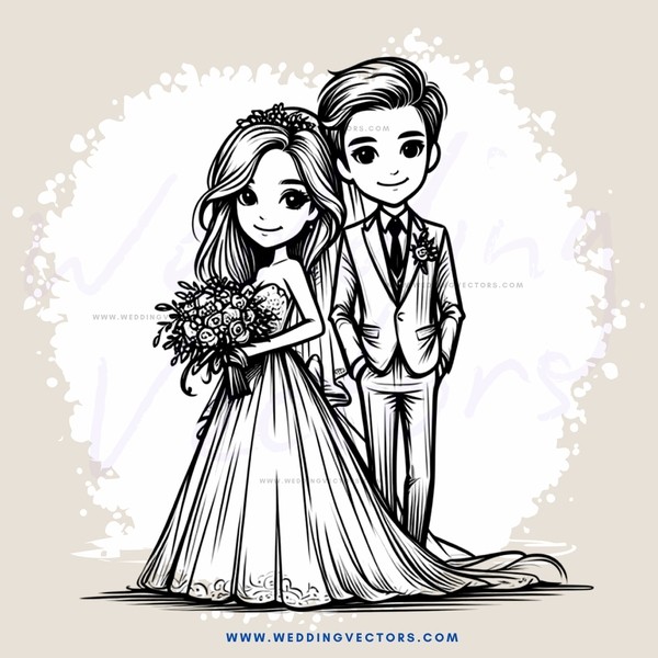bride and groom pose for picture