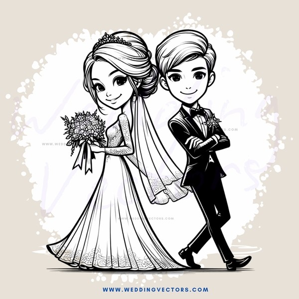 a couple in wedding attire