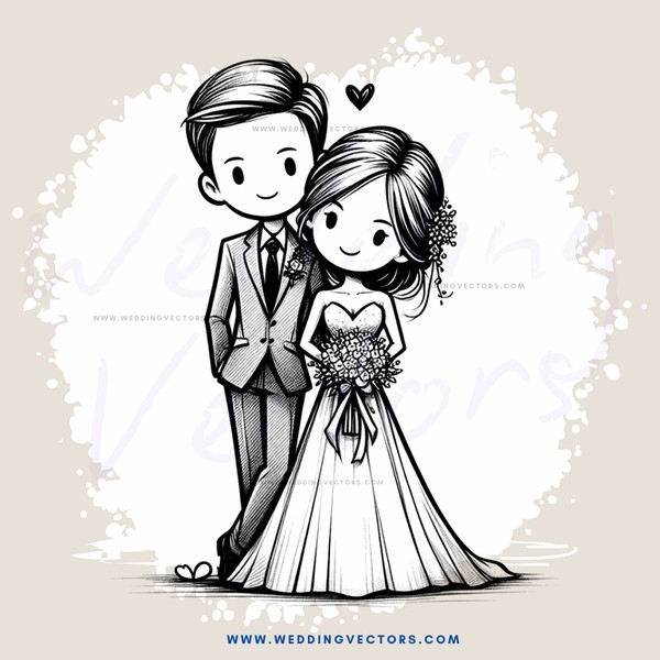 wedding gift tags - cartoon style poster for gifting to grooms & brides