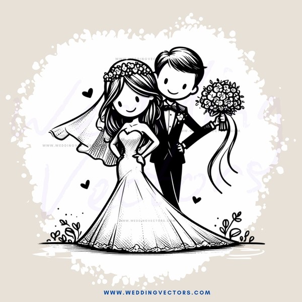 wedding picture with flowers & love bubbles