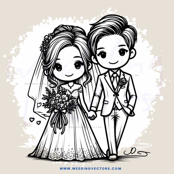 a bride and groom