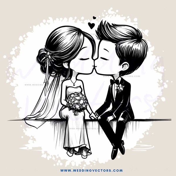 a bride and groom kissing at their wedding