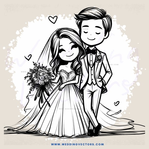 a wedding portrait in black and white