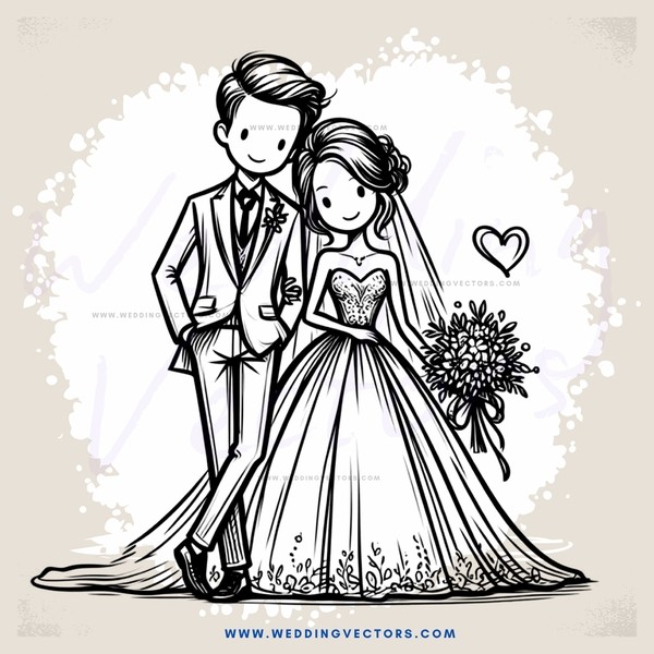 wedding couple standing together
