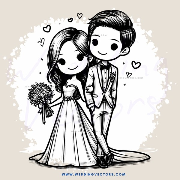 a bride and groom holding each other