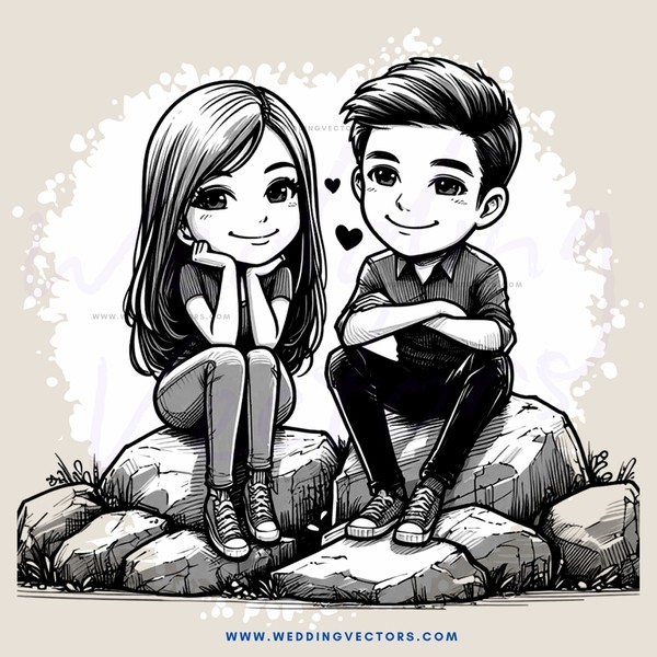 two people on rocks