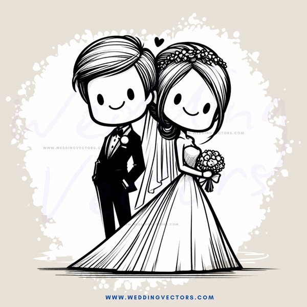 the newlyweds posing for their picture