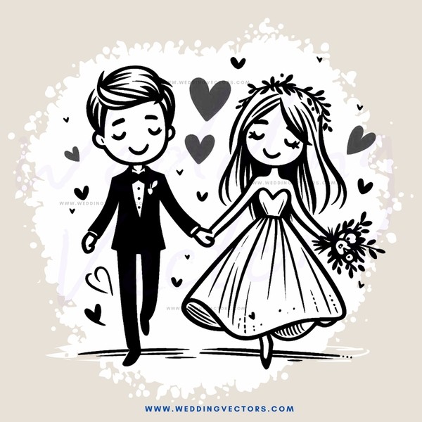 a wedding animation - cartoon style
