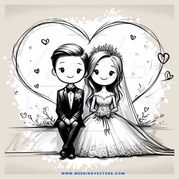 a bride and groom on their wedding day