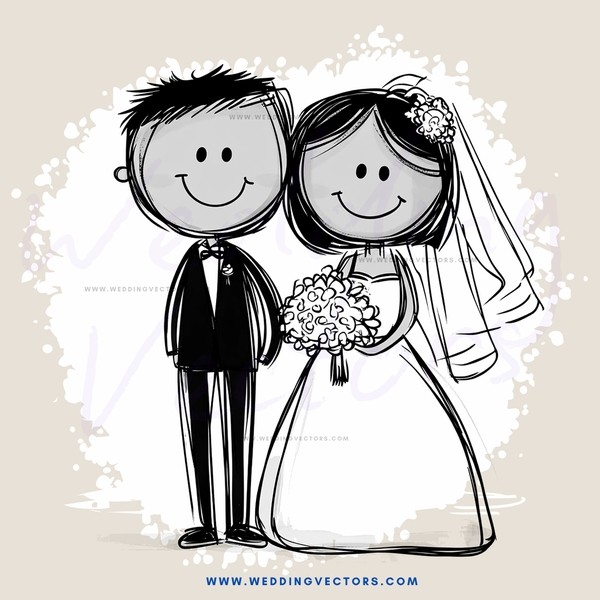 wedding cartoon characters