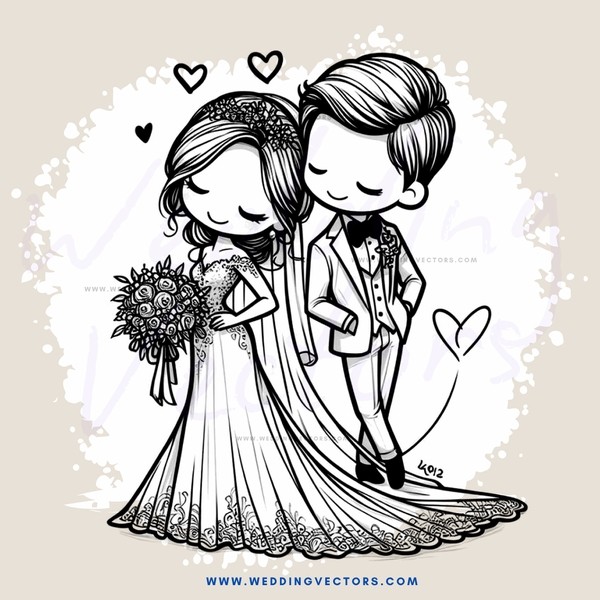 wedding couple picture in black and white