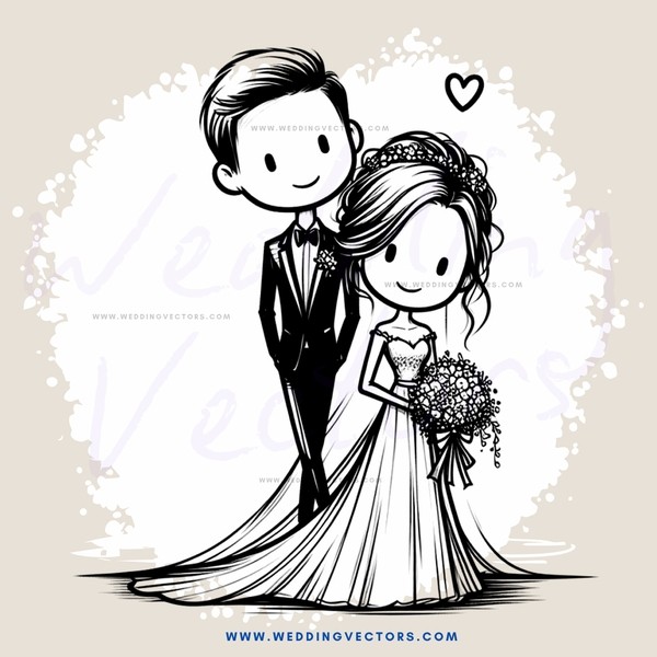 a bride and groom on their wedding day