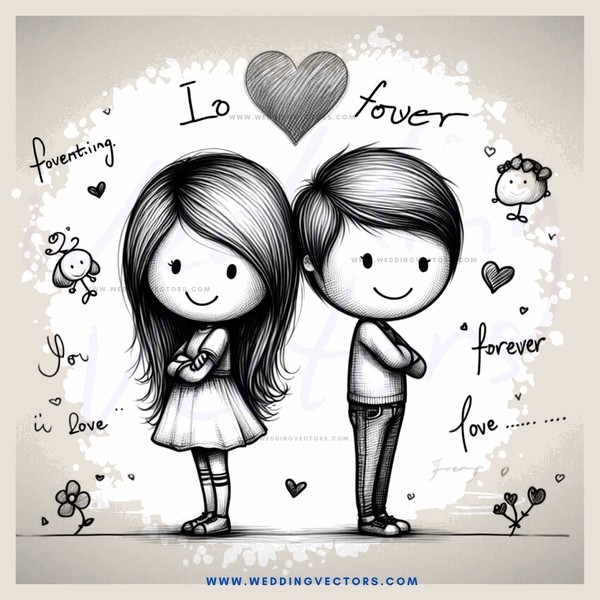 lovers forever - ink sketches