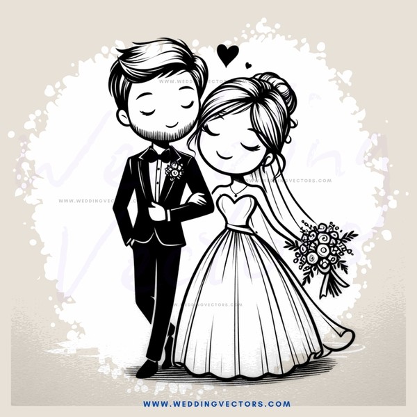 wedding picture with groom and bride holding flowers